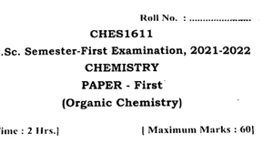 Chemistry Organic Chemistry Ches SSJU question paper